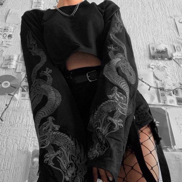 women's hoodies & sweatshirts dark dragon print women short sweatshirt o-neck long sleeve gothic pullovers female casual autumn clothe, Black
women's hoodies & sweatshirts dark dragon print women short sweatshirt o-neck long sleeve gothic pullovers female casual autumn clothe, Black