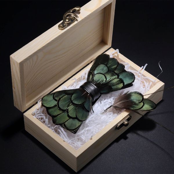jemygins original green birds feather bow tie natural hand made bowtie brooch wood gift box set for men business party wedding, Black;gray
jemygins original green birds feather bow tie natural hand made bowtie brooch wood gift box set for men business party wedding, Black;gray