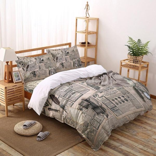 bedding sets european retro old spaper printed set king size soft fashion duvet cover bed sheet pillowcase
bedding sets european retro old spaper printed set king size soft fashion duvet cover bed sheet pillowcase