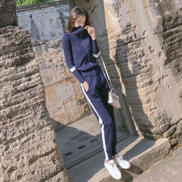 women's two piece pants autumn winter tracksuit women zipper cardigans sweaters + sets ladies fashion knitted casual 2 costumes outfit, White
women's two piece pants autumn winter tracksuit women zipper cardigans sweaters + sets ladies fashion knitted casual 2 costumes outfit, White