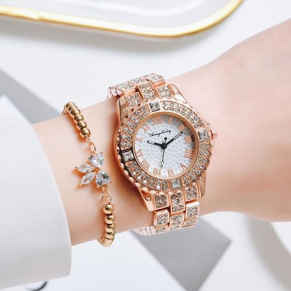 wristwatches female clock montre femme luxury watch women diamond roman numeral dial ladies rose gold quartz wrist bracelet set, Slivery;brown
wristwatches female clock montre femme luxury watch women diamond roman numeral dial ladies rose gold quartz wrist bracelet set, Slivery;brown