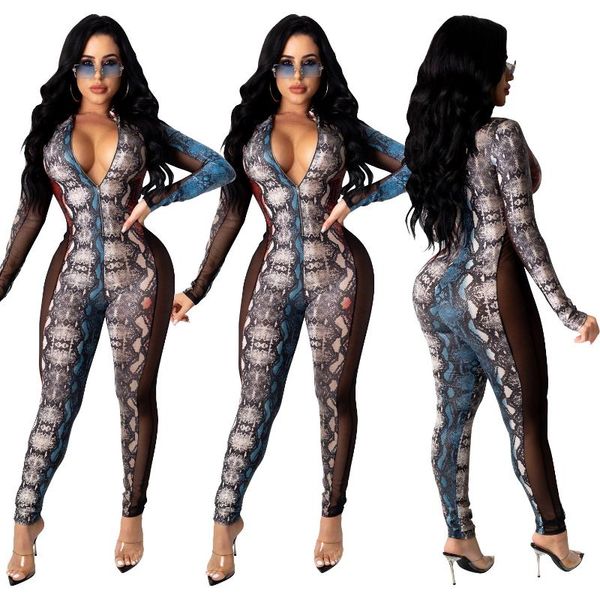 women's jumpsuits & rompers zipper up jumpsuit club party for women serpentine mesh patchwork long sleeve overall romper 2021 skinny, Black;white
women's jumpsuits & rompers zipper up jumpsuit club party for women serpentine mesh patchwork long sleeve overall romper 2021 skinny, Black;white