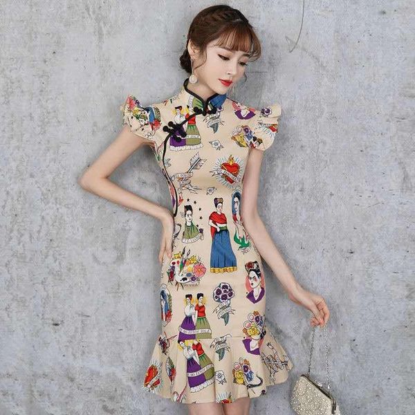ethnic clothing 2021 traditional chinese dress women sleeveless vestidos vintage qipao flower print oriental mini cheongsam satin, Red
ethnic clothing 2021 traditional chinese dress women sleeveless vestidos vintage qipao flower print oriental mini cheongsam satin, Red