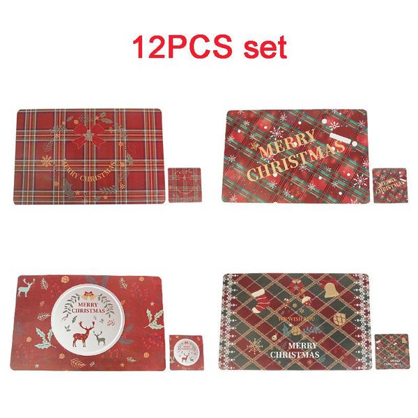 mats & pads 12pcs set christmas placemat pvc place mat kitchen dining table for dishes plates cups xmas decor party supplies
mats & pads 12pcs set christmas placemat pvc place mat kitchen dining table for dishes plates cups xmas decor party supplies