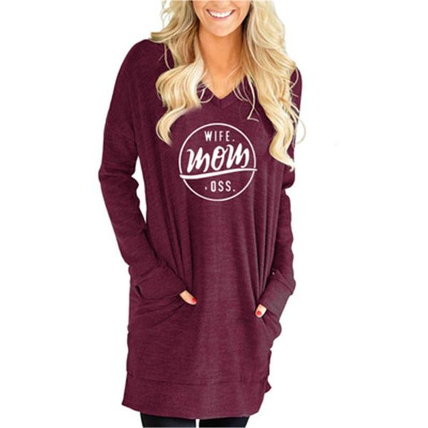 womens mom letter t-shirts fashion occident trend v neck long sleeve pocket tshirts designer female casual loose split long tees, White
womens mom letter t-shirts fashion occident trend v neck long sleeve pocket tshirts designer female casual loose split long tees, White