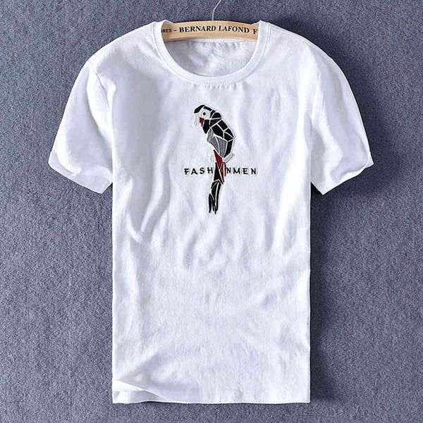 men's t-shirts embroidered short-sleeved linen shirt casual round neck t-shirt for men stretch trend breathable t shirts male camisa bz, White;black
men's t-shirts embroidered short-sleeved linen shirt casual round neck t-shirt for men stretch trend breathable t shirts male camisa bz, White;black
