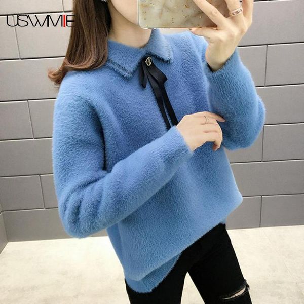 women's sweaters sweater women fashion sweet long sleeve turn-down collar thick solid color bottoming female pullover, White;black
women's sweaters sweater women fashion sweet long sleeve turn-down collar thick solid color bottoming female pullover, White;black