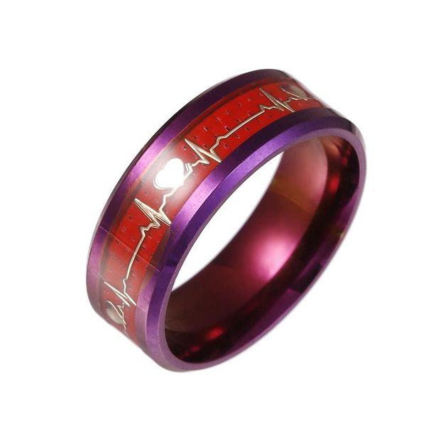 cluster rings handmade electroplated purple carbon fiber titanium steel ecg couple ring, Golden;silver
cluster rings handmade electroplated purple carbon fiber titanium steel ecg couple ring, Golden;silver