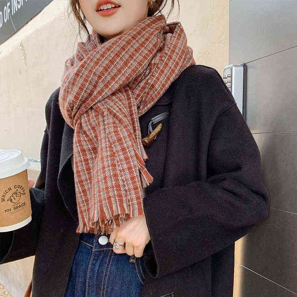 scarves plaid scarf women's 2022 autumn and winter korean tassel imitation cashmere student versatile thickened warm bib, Blue;gray
scarves plaid scarf women's 2022 autumn and winter korean tassel imitation cashmere student versatile thickened warm bib, Blue;gray