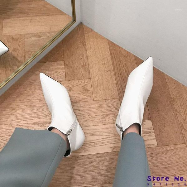 autumn and winter style with fine pointed high heels boots white leather women's spring wedgie1, Black
autumn and winter style with fine pointed high heels boots white leather women's spring wedgie1, Black
