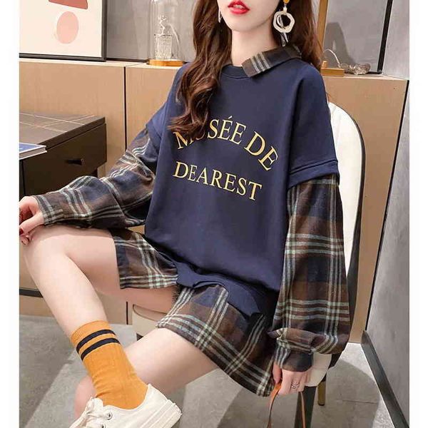 spring autumn fashion stitching fake two lapel casual long sleeve buttons oversized sweatshirt vk4y, Black
spring autumn fashion stitching fake two lapel casual long sleeve buttons oversized sweatshirt vk4y, Black