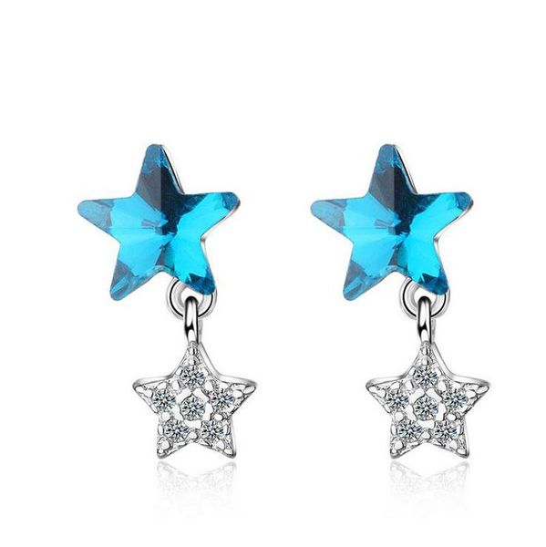 fashion 925 sterling silver blue crystal zircon star pentagram pendant stud earrings for women simple party ear jewelry ed701, Golden;silver
fashion 925 sterling silver blue crystal zircon star pentagram pendant stud earrings for women simple party ear jewelry ed701, Golden;silver