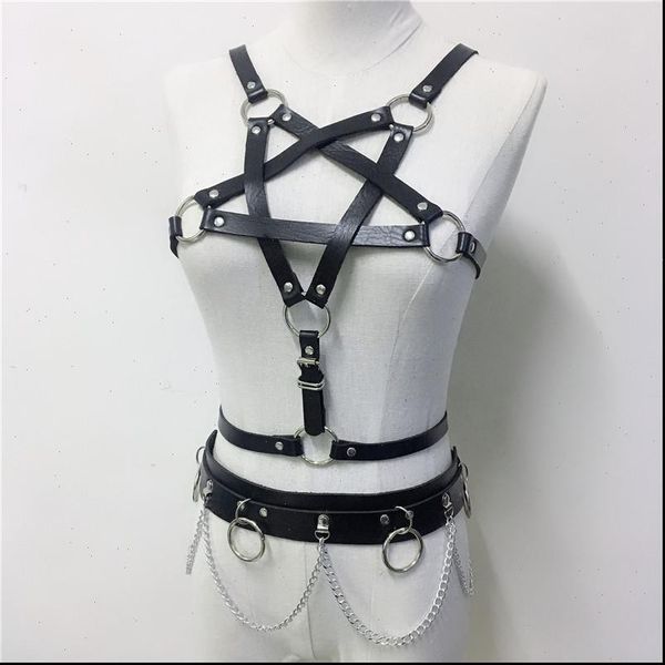 women tracksuits punk faux leather 2 piece set fashion pentagram crop harness belt rave festival party two club outfits, Gray
women tracksuits punk faux leather 2 piece set fashion pentagram crop harness belt rave festival party two club outfits, Gray