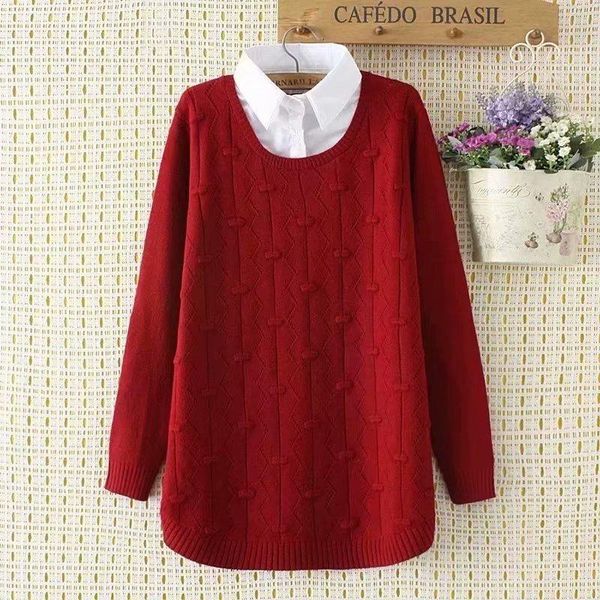 plus size t-shirt women's red green knitted autumn winter sweaters false two pieces muslimah pullovers, Black
plus size t-shirt women's red green knitted autumn winter sweaters false two pieces muslimah pullovers, Black