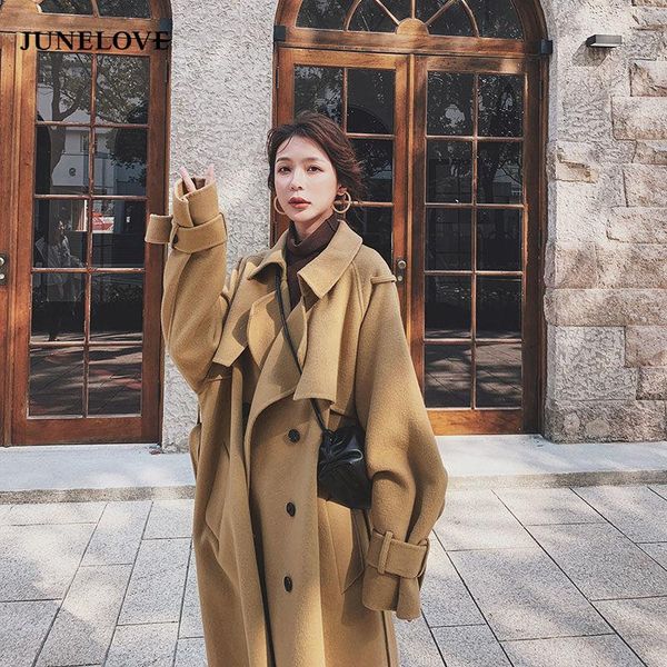 women's trench coats junelove women autumn winter oversize long wool coat jacket sashes 2021 double breasted woolen overcoat cloak casu, Tan;black
women's trench coats junelove women autumn winter oversize long wool coat jacket sashes 2021 double breasted woolen overcoat cloak casu, Tan;black