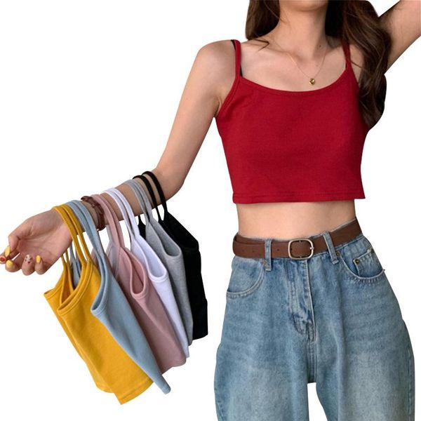 women's tanks & camis women cotton strap crop fashion summer solid color suspender vest cool breathable backless sleeveless female, White
women's tanks & camis women cotton strap crop fashion summer solid color suspender vest cool breathable backless sleeveless female, White