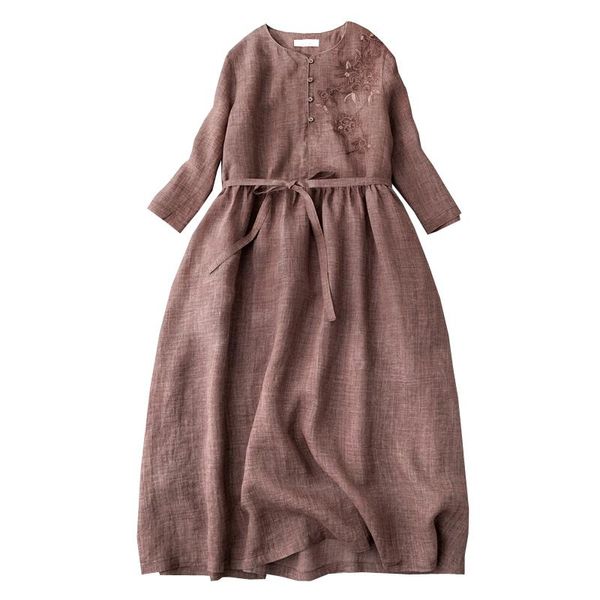 slim ramie 7 / 4 sleeve beautiful embroidered dress women's spring half open elegant fairy long 20210402 casual dresses, Black;gray
slim ramie 7 / 4 sleeve beautiful embroidered dress women's spring half open elegant fairy long 20210402 casual dresses, Black;gray