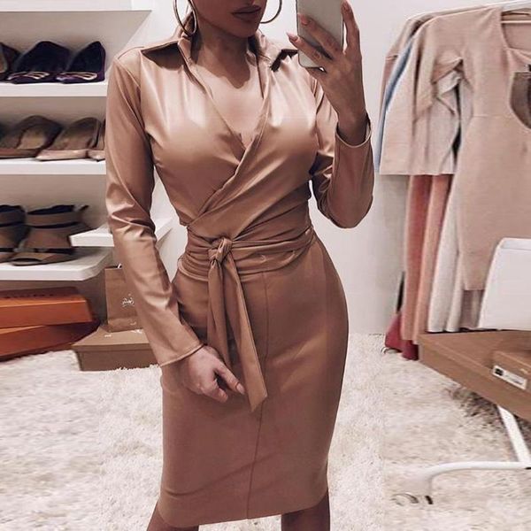 casual dresses women leather dress v neck bodycon long sleeve black mini for night club 2021, Black;gray
casual dresses women leather dress v neck bodycon long sleeve black mini for night club 2021, Black;gray