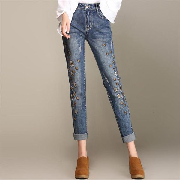 autumn harem pants loose womens jeans large size embroidered flowers 9xl, Blue
autumn harem pants loose womens jeans large size embroidered flowers 9xl, Blue