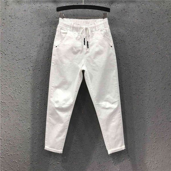 women's jeans spring summer women cotton denim pants plus size elastic waist loose harem female casual ankle-length white d317 rjw, Blue
women's jeans spring summer women cotton denim pants plus size elastic waist loose harem female casual ankle-length white d317 rjw, Blue