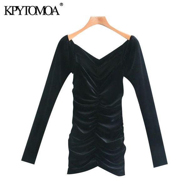 women fashion pleated velvet mini dress wide v neck long sleeve female dresses vestidos mujer 210420, White
women fashion pleated velvet mini dress wide v neck long sleeve female dresses vestidos mujer 210420, White