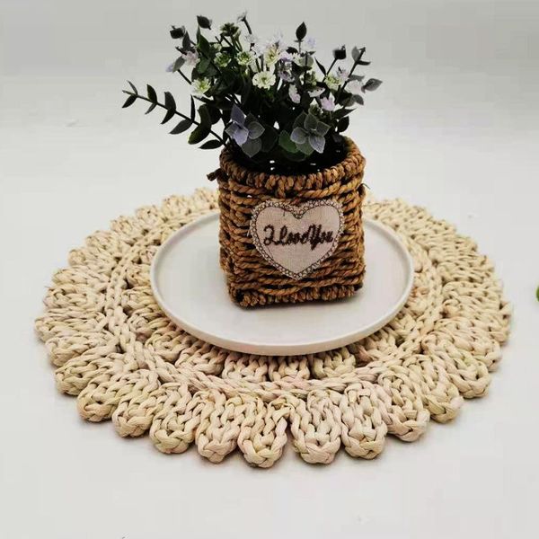 mats & pads natural straw woven placemat, corn husk flower mat, 38cm heat insulation non-slip placemat
mats & pads natural straw woven placemat, corn husk flower mat, 38cm heat insulation non-slip placemat