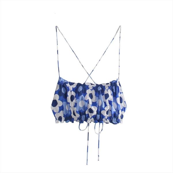 fashion summer backless drawstring women tank crop chic floral printed halter woman vintage, White
fashion summer backless drawstring women tank crop chic floral printed halter woman vintage, White