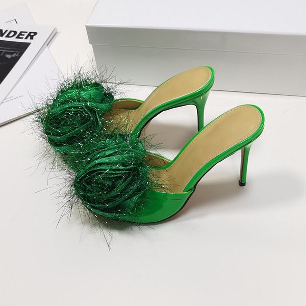 2021 fashion slippers plush flower pointed stilettos one-foot auper high-heeled single banquet large size scuffs women's shoes, Black
2021 fashion slippers plush flower pointed stilettos one-foot auper high-heeled single banquet large size scuffs women's shoes, Black