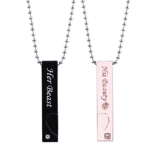 pendant necklaces his beauty and her beast couple necklace fashion romantic love chains woman man jewelry valentine's day gift, Silver
pendant necklaces his beauty and her beast couple necklace fashion romantic love chains woman man jewelry valentine's day gift, Silver