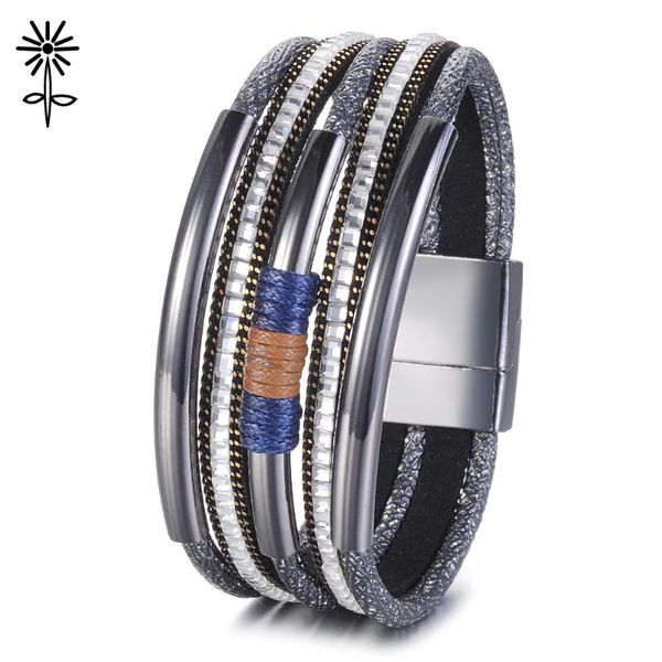 fashion metal bracelet jewelry women multi-layer leather beads wrap with magnetic clasp bracelets b-001 link, chain, Black
fashion metal bracelet jewelry women multi-layer leather beads wrap with magnetic clasp bracelets b-001 link, chain, Black