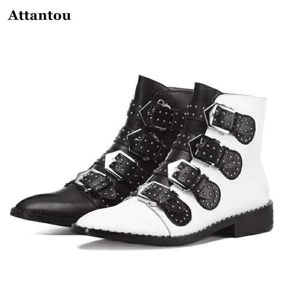 boots attantou genuine leathe western vintage rivets ankle women shoes studded motorcycle punk winter snow boot, Black
boots attantou genuine leathe western vintage rivets ankle women shoes studded motorcycle punk winter snow boot, Black