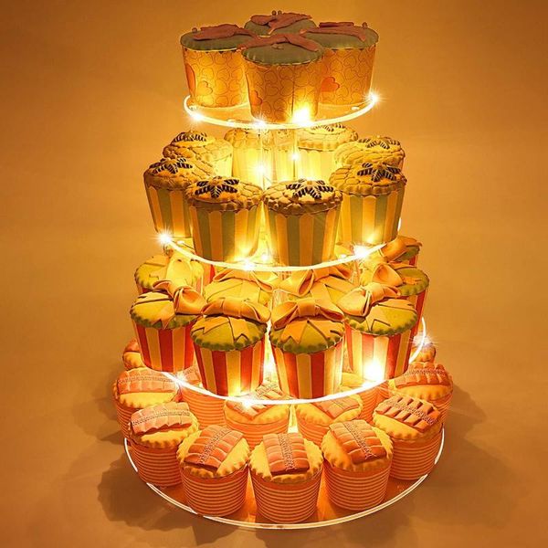 other bakeware 3/4 tier led light string acrylic cake display stand round transparent cupcake dessert holder wedding birthday party supplies
other bakeware 3/4 tier led light string acrylic cake display stand round transparent cupcake dessert holder wedding birthday party supplies