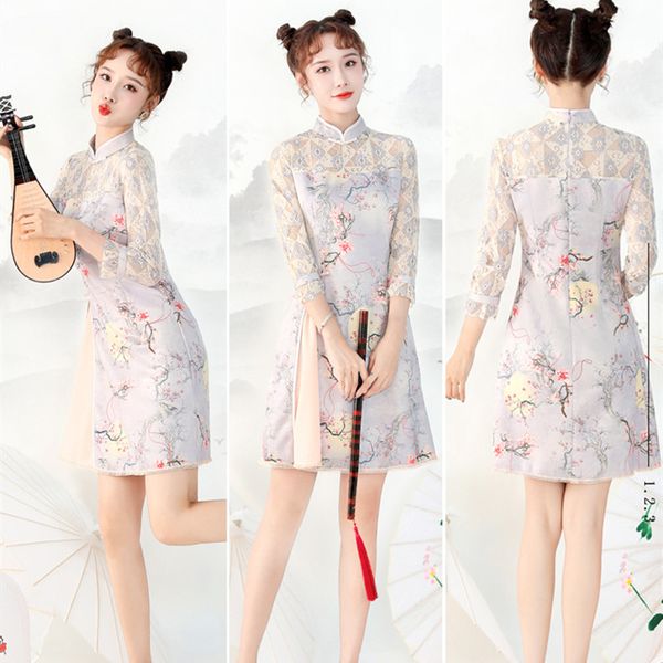 elegant women lace seven points sleeve mandarin collar cheongsam ladies vintage chinese traditional aodai qipao oversize 3xl, Red
elegant women lace seven points sleeve mandarin collar cheongsam ladies vintage chinese traditional aodai qipao oversize 3xl, Red