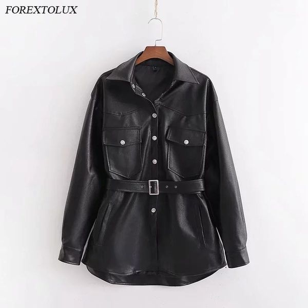 forextolux fall 2021 winter women sash pu biker jacket motorcycle faux leather coat oversize female pocket black button overcoat women'
forextolux fall 2021 winter women sash pu biker jacket motorcycle faux leather coat oversize female pocket black button overcoat women'