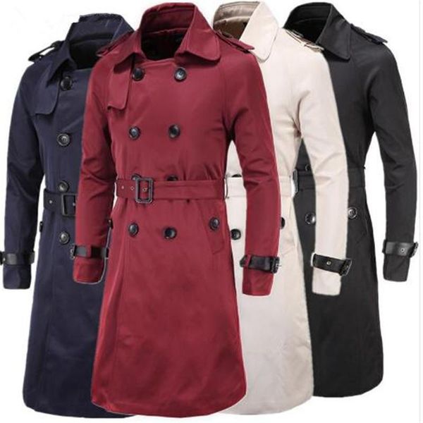 men's trench coats men coat classic double breasted masculino male winter clothing long jackets british style overcoat, Tan;black
men's trench coats men coat classic double breasted masculino male winter clothing long jackets british style overcoat, Tan;black