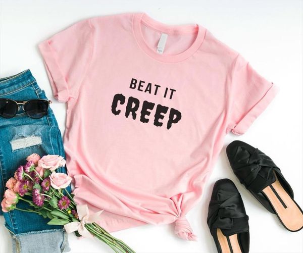 beat it creep and women men cotton casual funny for lady yong girl hipster drop ship s 325, White;black
beat it creep and women men cotton casual funny for lady yong girl hipster drop ship s 325, White;black