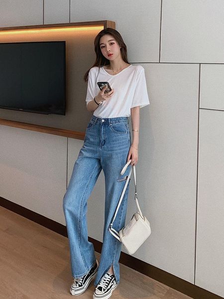 women's jeans wide-leg women 2021 spring and autumn fashion loose straight high waist was thin hole tide, Blue
women's jeans wide-leg women 2021 spring and autumn fashion loose straight high waist was thin hole tide, Blue