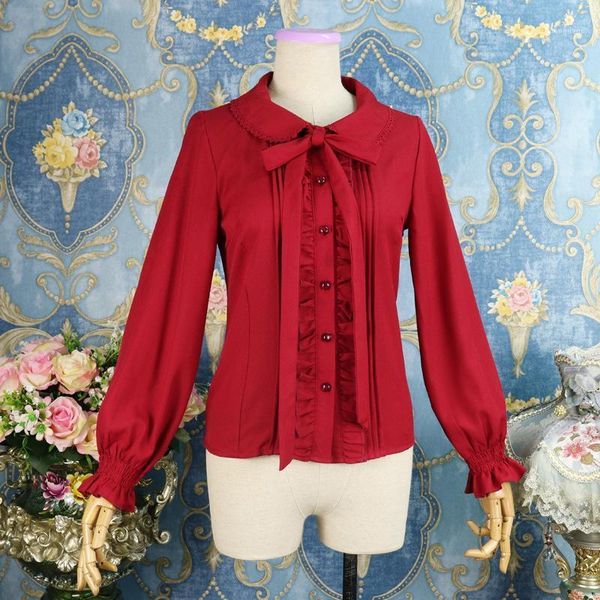 japanese soft girl lolita dress doll collar long sleeve blouse chiffon women blouses women's & shirts, White
japanese soft girl lolita dress doll collar long sleeve blouse chiffon women blouses women's & shirts, White
