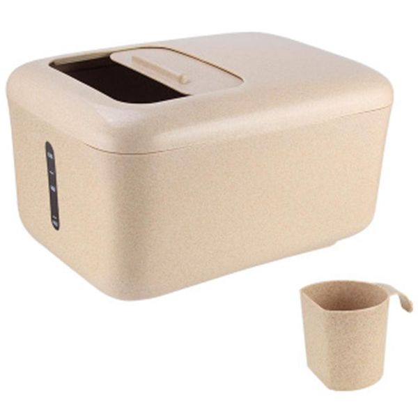 scaled rice bucket home kitchen grain storage sealed box movable pulley pet cat dog bottles & jars
scaled rice bucket home kitchen grain storage sealed box movable pulley pet cat dog bottles & jars
