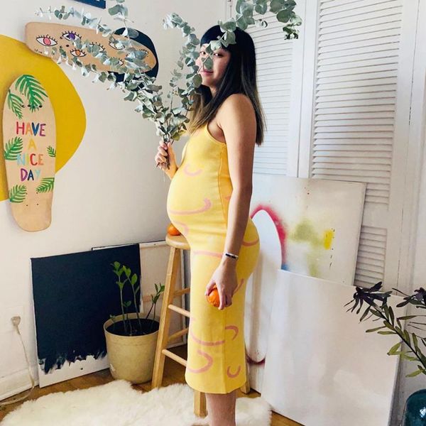 fashion knitting halter long dress for pregnant woman sleeveless backless outfits bodycon mom maternity dresses, White
fashion knitting halter long dress for pregnant woman sleeveless backless outfits bodycon mom maternity dresses, White