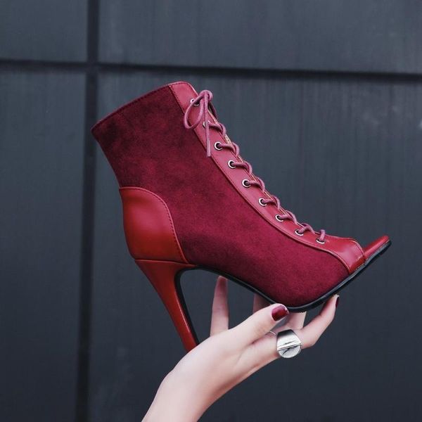 boots peep toe lace-up hollow out half mid calf for women shoes 10cm super high heel spring rome style botas mujer, Black
boots peep toe lace-up hollow out half mid calf for women shoes 10cm super high heel spring rome style botas mujer, Black