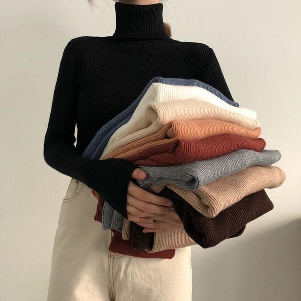women's sweaters turtleneck women autumn winter solid color thick warm slim knitted sweater crop female soft elasticity pullover, White;black
women's sweaters turtleneck women autumn winter solid color thick warm slim knitted sweater crop female soft elasticity pullover, White;black
