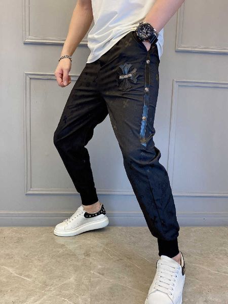 summer 2021 new fashion brand rivet sports cross horseshoe jacquard crosin men's corset casual pantsc61h, Black
summer 2021 new fashion brand rivet sports cross horseshoe jacquard crosin men's corset casual pantsc61h, Black