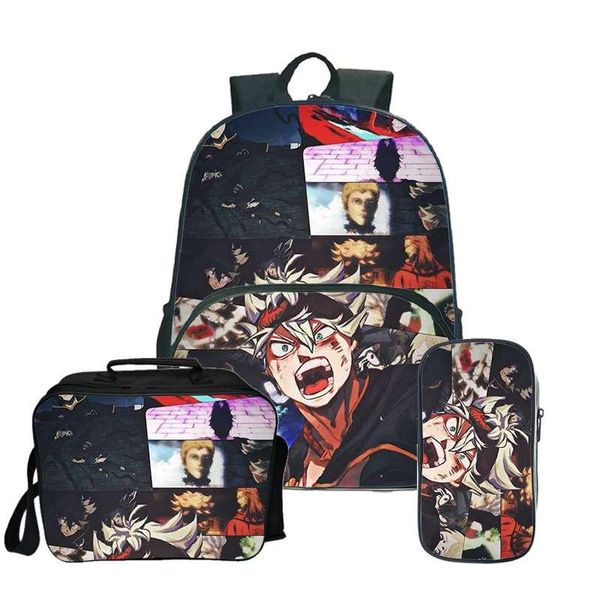 backpack 3 pcs/set children school bags bagpack schoolbags black clover 3d pattern teen boys kids book student men mochila
backpack 3 pcs/set children school bags bagpack schoolbags black clover 3d pattern teen boys kids book student men mochila
