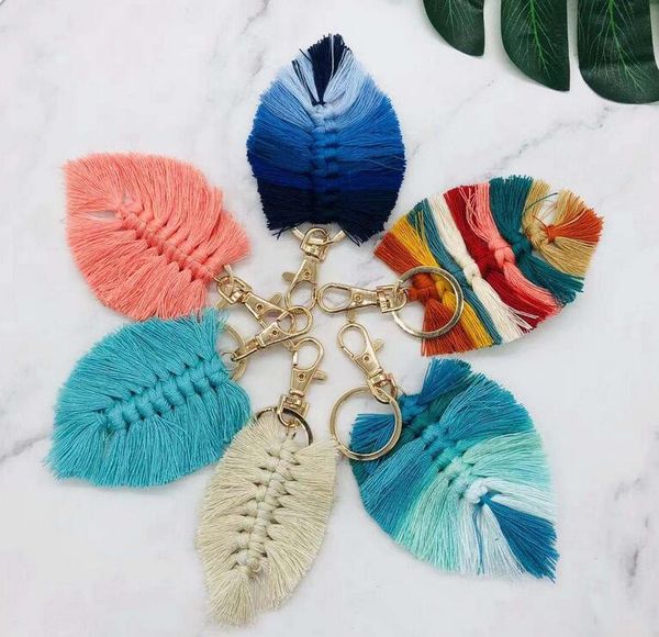 bohemian tassel keychain pendant creative leaf shape hand woven keychains luggage decoration key chain party gift keyring wholesale, Silver
bohemian tassel keychain pendant creative leaf shape hand woven keychains luggage decoration key chain party gift keyring wholesale, Silver