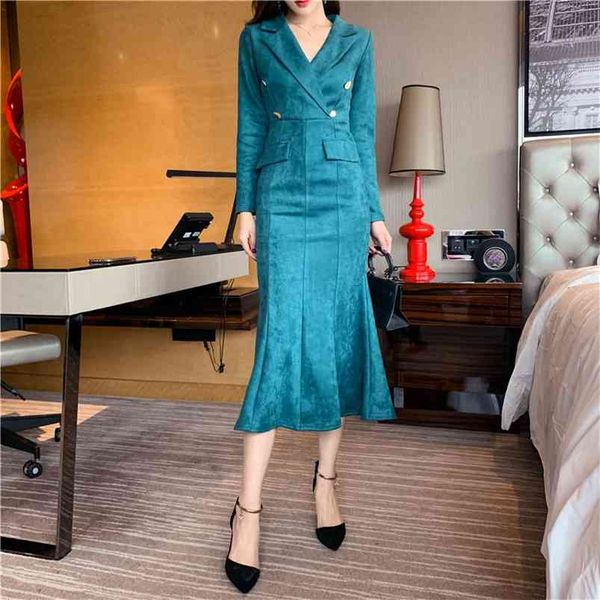 autumn winter women's dress solid color buttoned long-sleeved fishtail retro french waist slim female es gx189 210507, Black;gray
autumn winter women's dress solid color buttoned long-sleeved fishtail retro french waist slim female es gx189 210507, Black;gray