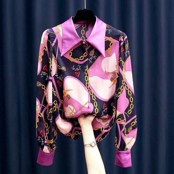 women's blouses & shirts high street style print shirt women chic collar blusas korea ladies spring blouse chemise femme ls016, White
women's blouses & shirts high street style print shirt women chic collar blusas korea ladies spring blouse chemise femme ls016, White