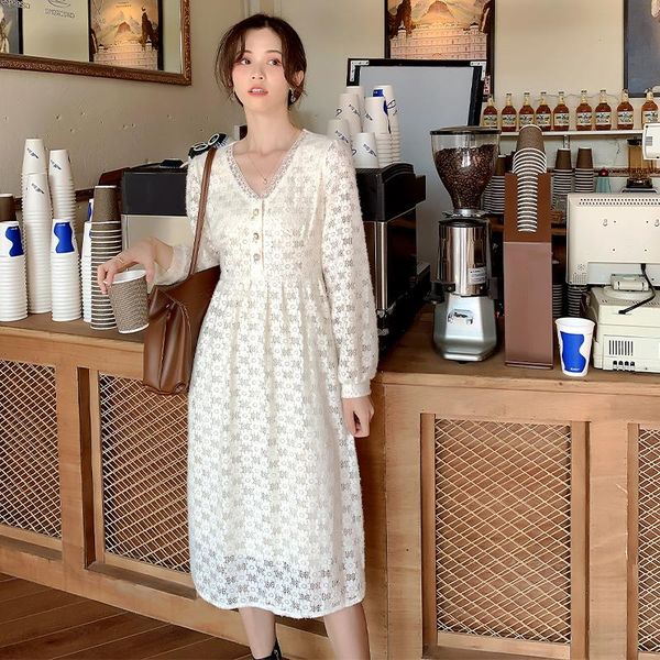 9829# 2021 pregnant women fashion korean lace dress maternity loose stylish mom dresses, White
9829# 2021 pregnant women fashion korean lace dress maternity loose stylish mom dresses, White