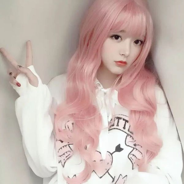 wig female long curly hair big wave anime cosplay air bangs fluffy doll wig sheath, Black
wig female long curly hair big wave anime cosplay air bangs fluffy doll wig sheath, Black