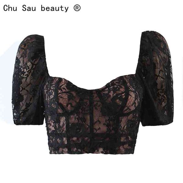 spring vintage slim black lace hollow square neck puff sleeve short blouse crop women camisas de mujer 210508, White
spring vintage slim black lace hollow square neck puff sleeve short blouse crop women camisas de mujer 210508, White